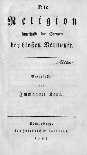 Lot 2180, Auction  119, Kant, Immanuel, Die Religion innerhalb der Grenzen