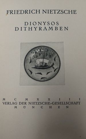 Lot 2183, Auction  119, Nietzsche, Friedrich, Dionysos Dithyramben