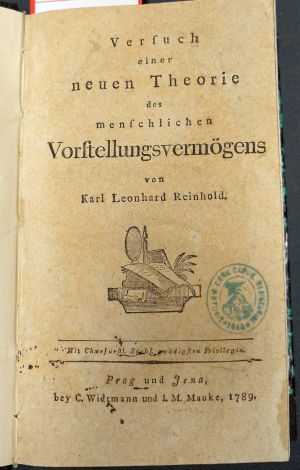 Lot 2184, Auction  119, Reinhold, Karl Leonhard, Versuch einer neuen Theorie des menschlichen Vorstellungsvermögens