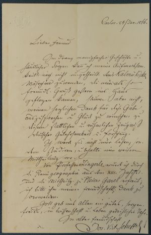 Lot 2536, Auction  119, Scheffel, Joseph Victor von, Brief an den Sprachforscher Bernhard Jülg