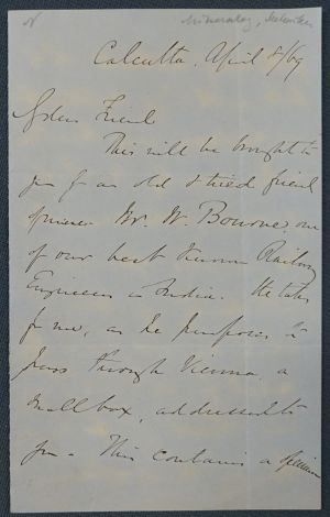 Lot 2566, Auction  119, Oldham, Thomas, Brief 1869 aus Calcutta