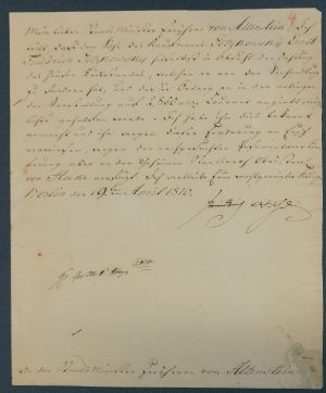 Lot 2594, Auction  119, Friedrich Wilhelm III., König von Preußen, Brief 1810 an Minister Altenstein