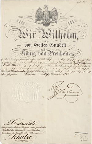 Lot 2599, Auction  119, Preußische Könige und deutsche Kaiser, 19 Briefe und Urkunden