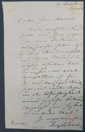 Lot 2625, Auction  119, Joachim, Joseph, Brief an Sir August Manns in London
