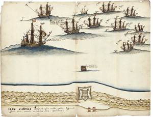 Los 2835 - Scheepsnavigatie - Navigationsmanöver von holländischen und französischen Kriegsschiffen  - 1 - thumb