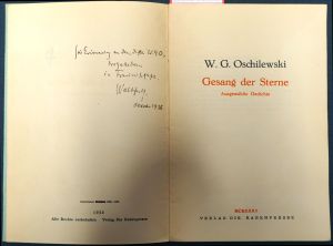 Lot 3429, Auction  119, Oschilewski, Walther G., Gesang der Sterne