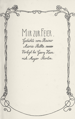 Lot 3455, Auction  119, Rilke, Rainer Maria, Mir zur Feier