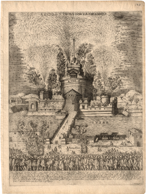 Lot 5084, Auction  119, Brambilla, Giovanni Ambrogio, Das Feuerwerk über der Engelsburg