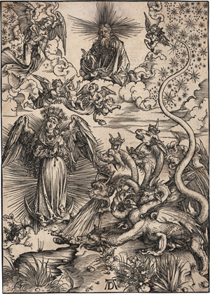 Lot 5102, Auction  119, Dürer, Albrecht, Das Sonnenweib und der siebenköpfige Drache