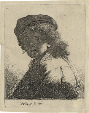 Lot 5181, Auction  119, Rembrandt Harmensz. van Rijn, Selbstbildnis mit Schärpe um den Hals