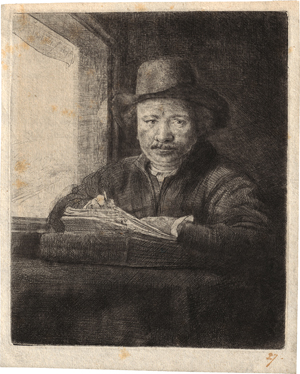 Lot 5182, Auction  119, Rembrandt Harmensz. van Rijn, Selbstbildnis am Fenster 