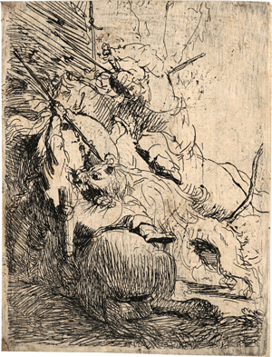 Lot 5194, Auction  119, Rembrandt Harmensz. van Rijn, Die kleine Löwenjagd (mit einem Löwen).