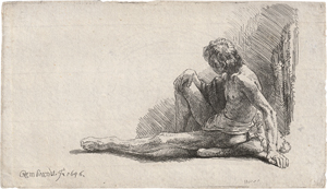 Lot 5202, Auction  119, Rembrandt Harmensz. van Rijn, Männlicher Akt, am Boden sitzend