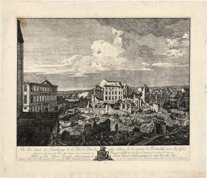 Lot 5235, Auction  119, Bellotto, Bernardo, Die Ruinen der Pirnaischen Vorstadt mit dem Palais Fürstenhof
