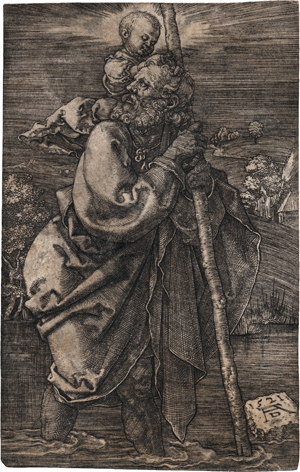 Lot 5460, Auction  119, Dürer, Albrecht, Der hl. Christophorus mit zurückgewandtem Kopf