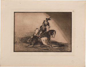 Lot 5484, Auction  119, Goya, Francisco de, Cogida de un moro estando en la plaza; Carlos V. lanceando un toro 