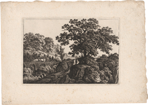 Lot 5508, Auction  119, Kolbe, Carl Wilhelm, Eichengruppe auf Felsen