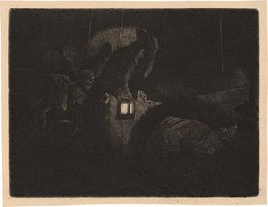 Lot 5548, Auction  119, Rembrandt Harmensz. van Rijn, Die Anbetung der Hirten bei Laternenschein