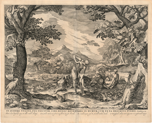 Lot 5587, Auction  119, Visscher, Claes Jansz., Der Garten Eden mit Adam und Eva nach der Verbannung