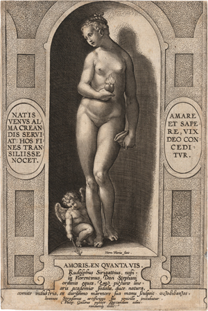 Lot 5592, Auction  119, Wierix, Hieronymus, "Amoris en Quanta vis": Venus mit Cupido