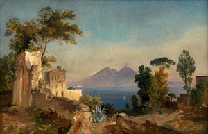 Lot 6050, Auction  119, Markó d. J., Károly, zugeschrieben. Blick auf die Bucht von Neapel mit dem rauchenden Vesuv