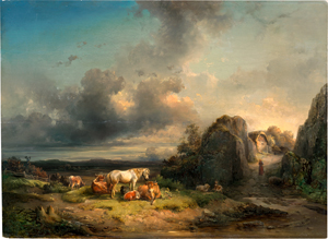 Lot 6067, Auction  119, Mahlknecht, Edmund, Weite Landschaft mit Weidevieh 