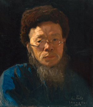 Lot 6102, Auction  119, Tatz, Lászlo, Porträt eines Chinesen aus Shanghai mit Pelzmütze und Brille