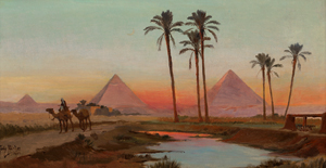 Lot 6105, Auction  119, Binder, Tony, Kamelreiter vor den Pyramiden von Gizeh