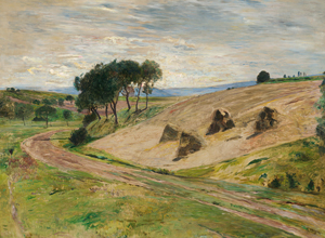 Lot 6160, Auction  119, Hagen, Theodor Joseph, Sommernachmittag bei Weimar mit einem Feldweg in hügeliger Landschaft