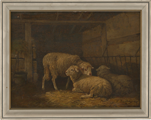 Lot 6251, Auction  119, Backvis, Frans, Drei Schafe im Stall