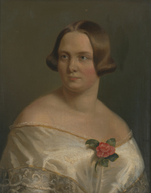 Los 6254 - Deutsch - 1846. Bildnis einer Dame im weißen Seidenkleid und mit Rose im Dekolleté - 0 - thumb