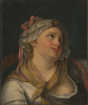 Los 6264 - Greuze, Jean-Baptiste - nach - 18./19. Jh. Jeune Fille: Bildnis einer jungen Frau mit weißer Haube und lila Band - 0 - thumb