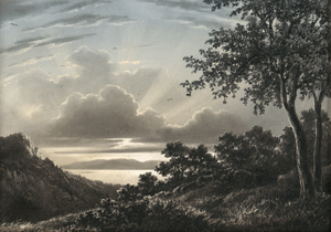 Lot 6271, Auction  119, Piepenhagen, August Friedrich - zugeschrieben, Landschaft mit Blick über einen See in der Abendsonne