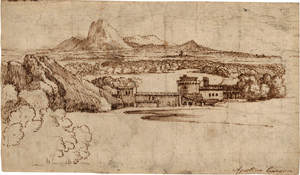 Lot 6503, Auction  119, Italienisch, um 1600. Landschaft mit Kastell
