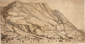 Los 6520 - Schellinks, Willem - zugeschrieben - Ansicht einer kleinen Stadt vor einem Berg mit Kastell (wohl Montmélian in den Savoyen) - 0 - thumb