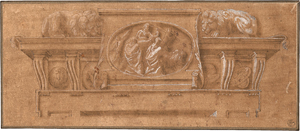 Los 6528 - Römisch - um 1600. Entwurf für eine Supraporta-Dekoration mit Löwen - 0 - thumb