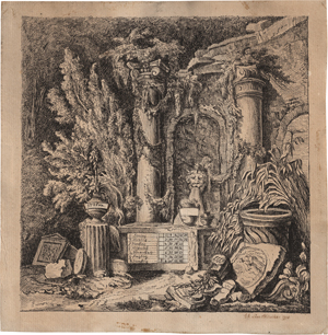 Lot 6564, Auction  119, Billwiller, Johann Jakob Lorenz, Ruinencapriccio mit Kalender
