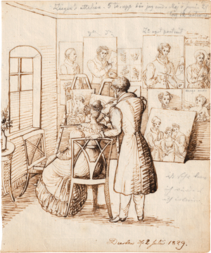 Lot 6705, Auction  119, Zieger, J. G., Selbstbildnis des Künstlers mit einer Malschülerin in seinem Atelier