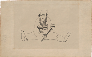 Lot 7050, Auction  119, Chagall, Marc, L'Homme barbu assis, avec un violon sous le Bras