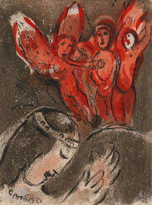 Lot 7054, Auction  119, Chagall, Marc, Sara et les Anges, aus: "Dessins pour la bible" 