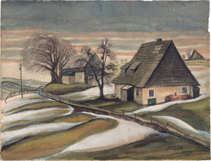 Lot 8124, Auction  119, Lenk, Franz, Häuser in winterlicher Landschaft