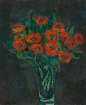 Lot 8289, Auction  119, Feinstein, Pavel, Stilleben mit roten Blumen