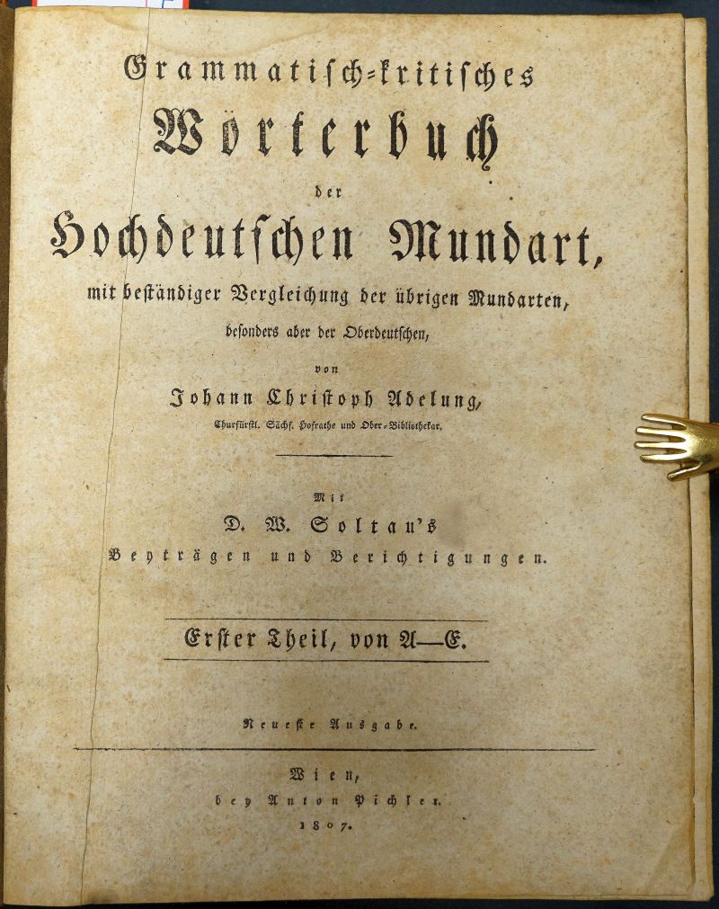 Lot 2007, Auction  119, Adelung, Johann Christoph, Grammatisch-kritisches Wörterbuch