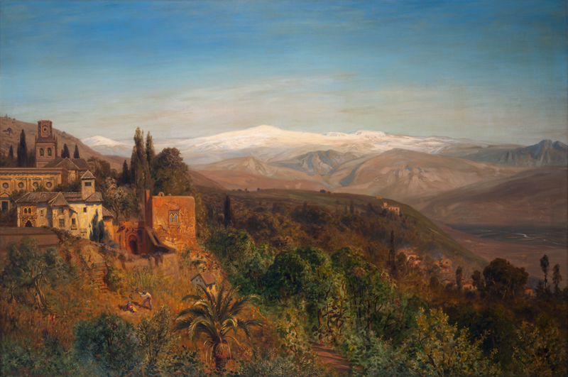 Lot 6098, Auction  119, Koerner, Ernst Carl Eugen, "Adarves, die Gärten der Alhambra" mit Blick von Granada auf die Sierra Nevada