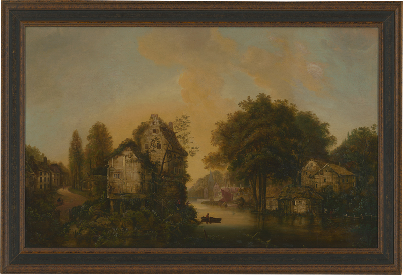 Lot 6266, Auction  119, Heeremans, Thomas - Nachfolge, Niederländische Landschaft mit Dorf an einem Fluss