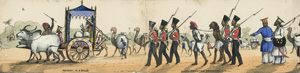 Lot 57, Auction  120, Madeley, George Edward und Layard, Frederic Peter - Illustr., Line of March of a Bengal Regiment of Infantery