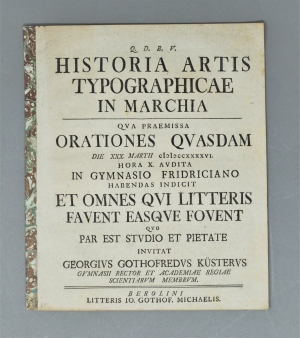 Lot 314, Auction  120, Küster, Georg Gottfried, Historia artis typographicae in Marchia