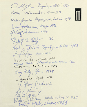 Lot 420, Auction  120, Deutsche Nobelpreisträger, Konvolut von drei Bänden (mit zahlreichen Signaturen)