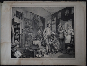 Lot 550, Auction  120, Hogarth, William, 14 Lithografien aus den Reihen " A Rake`s Progress" und "A Harlot’s Progress" 