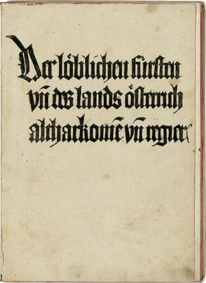 Lot 1016, Auction  120, Suntheim, Ladislaus, Altherkommen und Regierung der Fürsten und des Landes Österreich. 